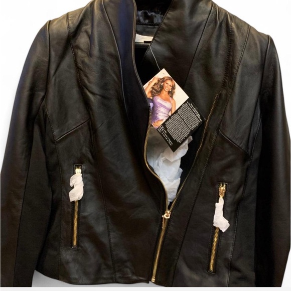 IMAN Jackets & Blazers - Iman Platinum Collection 100% Genuine Leather Jacket with Gils Zippers